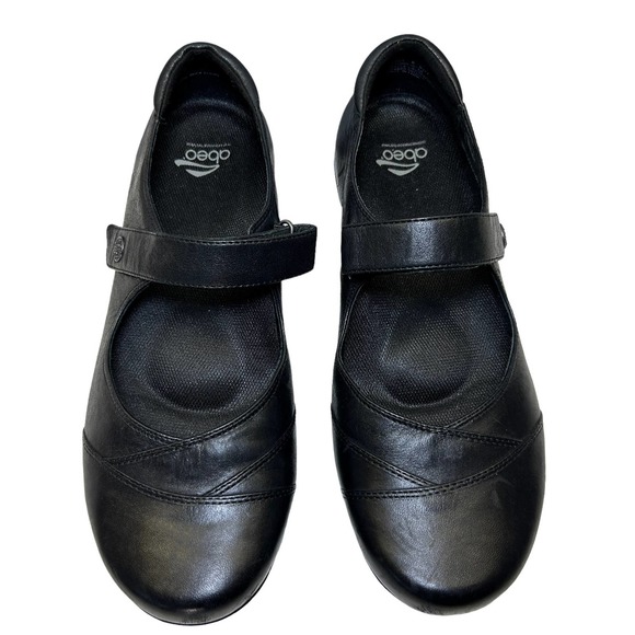 Abeo Shoes Abeo Abby Black Leather Mary Jane Comfort Slip Resistant
